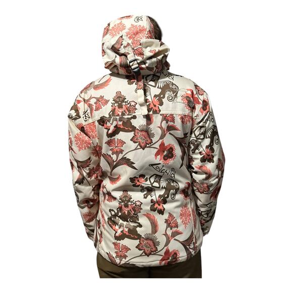 Liquid Boardwear ski jacket in cream & floral with removable hood size XS - Picture 15 of 16